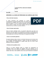 Errores A La Hora de Preparar Un CV PDF