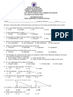 Math 8 3rd Quarter Exam and Answer Key TOS