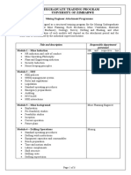 Mining Attachee Programme - UZ