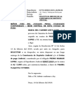 Escrito Endoso Constancia de Deposito Judicial