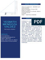 Hoja de Vida Yesmith Mendoza Valdez Psicologa PDF