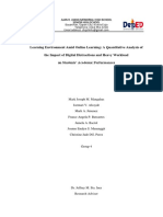 Learning Environment Amid Online Learning: A Quantitative Analysis of The Impact of Digital Distractions and Heavy Workload On Students' Academic Performance