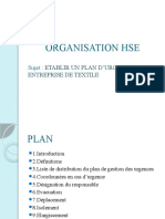 Sujet ORGANISATION HSE