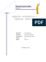 Derecho Sustantivo y Derecho Adjetivo