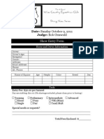 Date: Sunday October 9, 2011 Judge: Bob Griswold: Show Entry Form