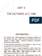 Unit-6 - The Factories Act - 1948 - For Class PDF