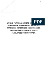 Manual para Projeto de Pesquisa e Trabalho de Conclusao de Curso - Faculdades Do Grupo Faef PDF