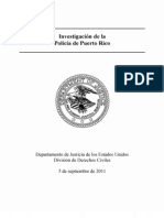 05-09-11 Investigación de La Policía de Puerto Rico: Departamento de Justicia de Los Estados Unidos - División de Derechos Civiles