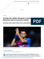 Sergio Busquets Deja El Barcelona A Final de Temporada - Deportes - FUTBOL-InTERNACIONAL - DEPOR