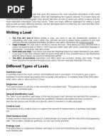 What Is A Lead - Campus Journ