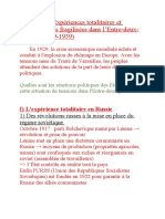 Histoire Lecons Expériences Totalitaires Et Démocratiques Fragilisées Dans L'entre-Deux-Guerres (1919-1939)