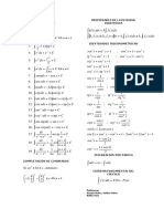 Tabla de Integrales y Derivadas