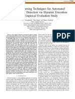 Machine Learning Techniques For Automated Software Fault Detection Via Dynamic Execution Data: Empirical Evaluation Study