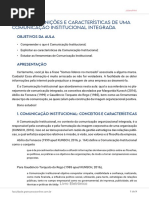 Apostila - Definições, Características de Uma Comunicação Institucional Integrada PDF