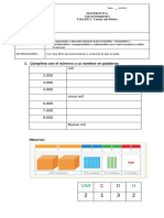 Guía de Trabajo Cuarto Básico Valor Posicional y Desc. Aditiva