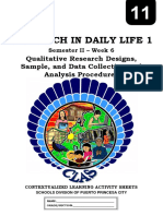 Research in Daily Life 1: Qualitative Research Designs, Sample, and Data Collection and Analysis Procedures