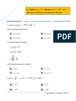 Ficha de Trabalho N.º 3 - Radicais e Potências de Expoente Racional