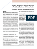 A Comparative Evaluation of Efficacy of Different Obturation Techniques Used in Root Canal Treatment of Anterior Teeth An in Vitro Study