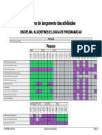 Resumo de Lançamento Das Atividades: Disciplina: Algoritmos E Logica de Programacao