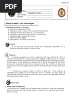 Management Science Module 8 - Break - Even Point Analysis