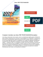 Comment S'entraîner Aux Échecs PDF TÉLÉCHARGER Description