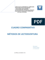 Métodos de Lectoescritura. Cuadro Comparativo