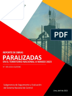 Reporte de Obras Paralizadas en El Territorio Nacional A Marzo 2023