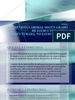 Entrevista Laboral Según Grado de Estructuración