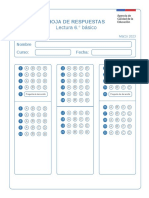 Hoja de Respuestas Lectura Diagnostico 2023 6 Basico