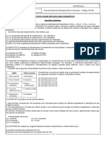 Exercícios Metabolismo Energético