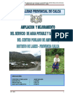 Ampliacion y Mejoramiento Del Servicio de Agua Potable y Saneamiento Del Centro Poblado de Amparaes PDF