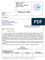 Evaluation 3asc Parcours N°1 Au 1er Semestre