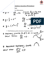 Differentiation Question Worksheet PDF