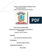 Separación de Mezclas Por Destilación Simple y Fraccionada