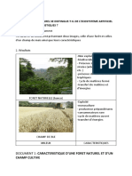 I. L'Ecosysteme Naturel Se Distingue-T-Il de L'Ecosysteme Artificiel Par Leurs Caracteristiques ?