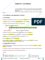 5 - Les Tableaux À Une Dimension (Vecteurs) PDF