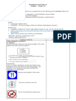 Lesson Plan Literature Integrated With Language