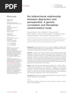 No Bidirectional Relationship Between Depression and Periodontitis: A Genetic Correlation and Mendelian Randomization Study