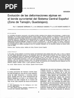 Evolucion de Las Deformaciones Alpinas en El Borde Suroriental Del Sistema Central Español Zona de Tamajon Guadalajara