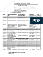 Teaching Experience Log