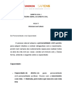 ROTEIRO - AULA 3 - 09.03.2023 - DIREITO CIVIL I - Pessoas Naturais