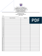 Card Day Attendance Sheet