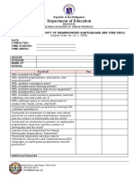 (Template) Report For Mandatory Unannounced Earthquake and Fire Drills in Schools