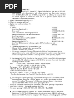 Exercise 3. Cash Flows Statements and Working