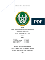 INTRODUCTION OF LINGUISTICS Psycholinguistics