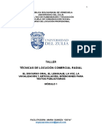 2021 Técnicas de Locución Comercial Radial. Módulo 1