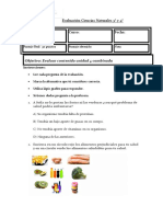 Evaluación Ciencias Naturales Unidad 4 3° y 4°