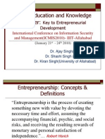 Higher Education and Knowledge Transfer:: Key To Entrepreneurial Development