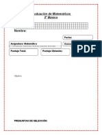 Evaluación 1 - Matemáticas - 3° Básico