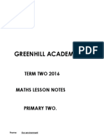 p.2 Mathematics Lesson Notes Term 2